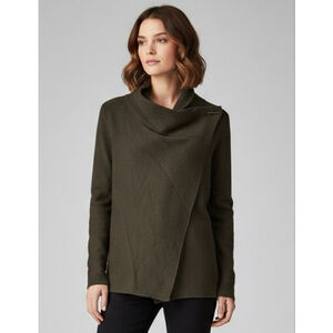 Tahari Brown Wool Cowl Neck Cardigan Sweater M